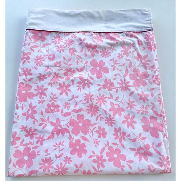 Vintage 70s bedsheets set, flat and fitted, pink white floral, full/double - Picture 4 of 10